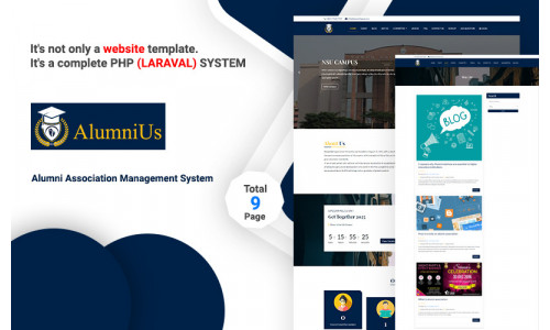Alumnius- Laravel Association Management System Website Template