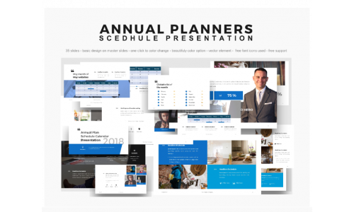 Annual Planner Presentation 2018 PowerPoint template