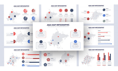 Asia Map Vector Infographic Keynote Template