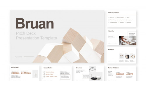 Bruan - Minimalist Pitch Deck Template Keynote Template