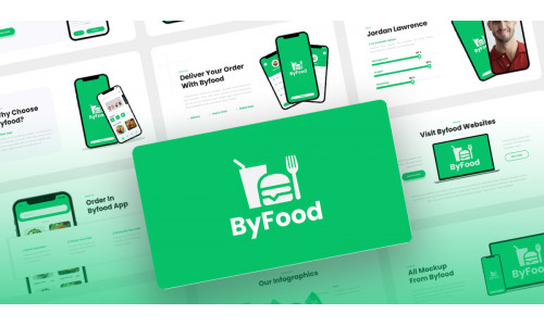 Byfood - Food Delivery Mobile App & SAAS Keynote Template