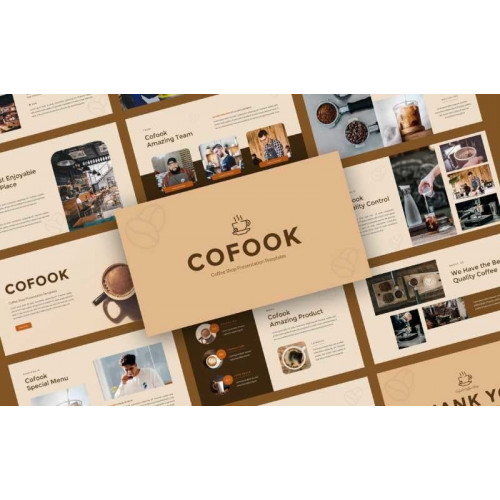 Cofook - Coffee Shop Presentation PowerPoint Templates - Grandgiran.shop