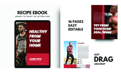 Fitness at Your Home eBook Powerpoint Template