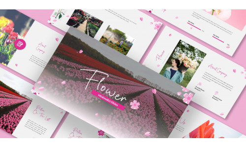 Flower Violet Presentation Powerpoint Template