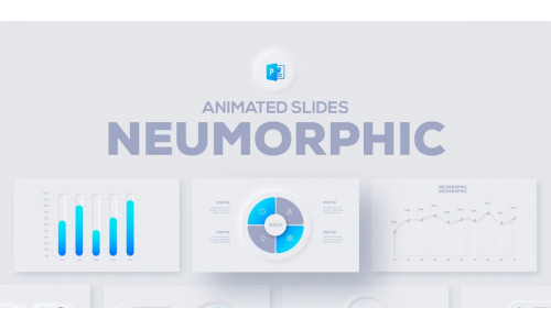 Free Neumorphic Animated Infographics PowerPoint template