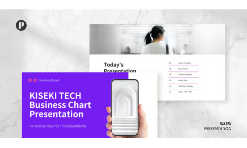Kiseki – energetic purple modern business chart presentation