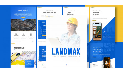 Landmax Construction  A4 Potrait Powerpoint template