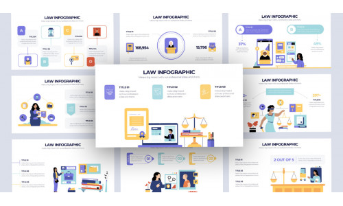 Law Attorney Vector Infographic Keynote Template