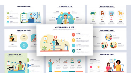 Medical Veterinary Vector Infographic Keynote Template