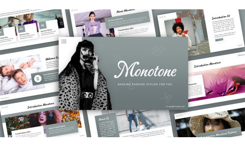 Monotone Fashion Multipurpose PowerPoint Presentation Template