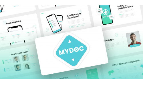 Mydoc - Healthcare Consultant Mobile App & SAAS Keynote Template