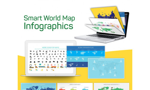 Smart World Map Infographics PowerPoint template