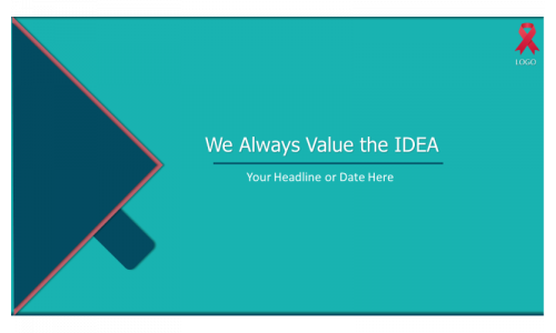 We Value Your IDEAS - Green and Blue PowerPoint Template